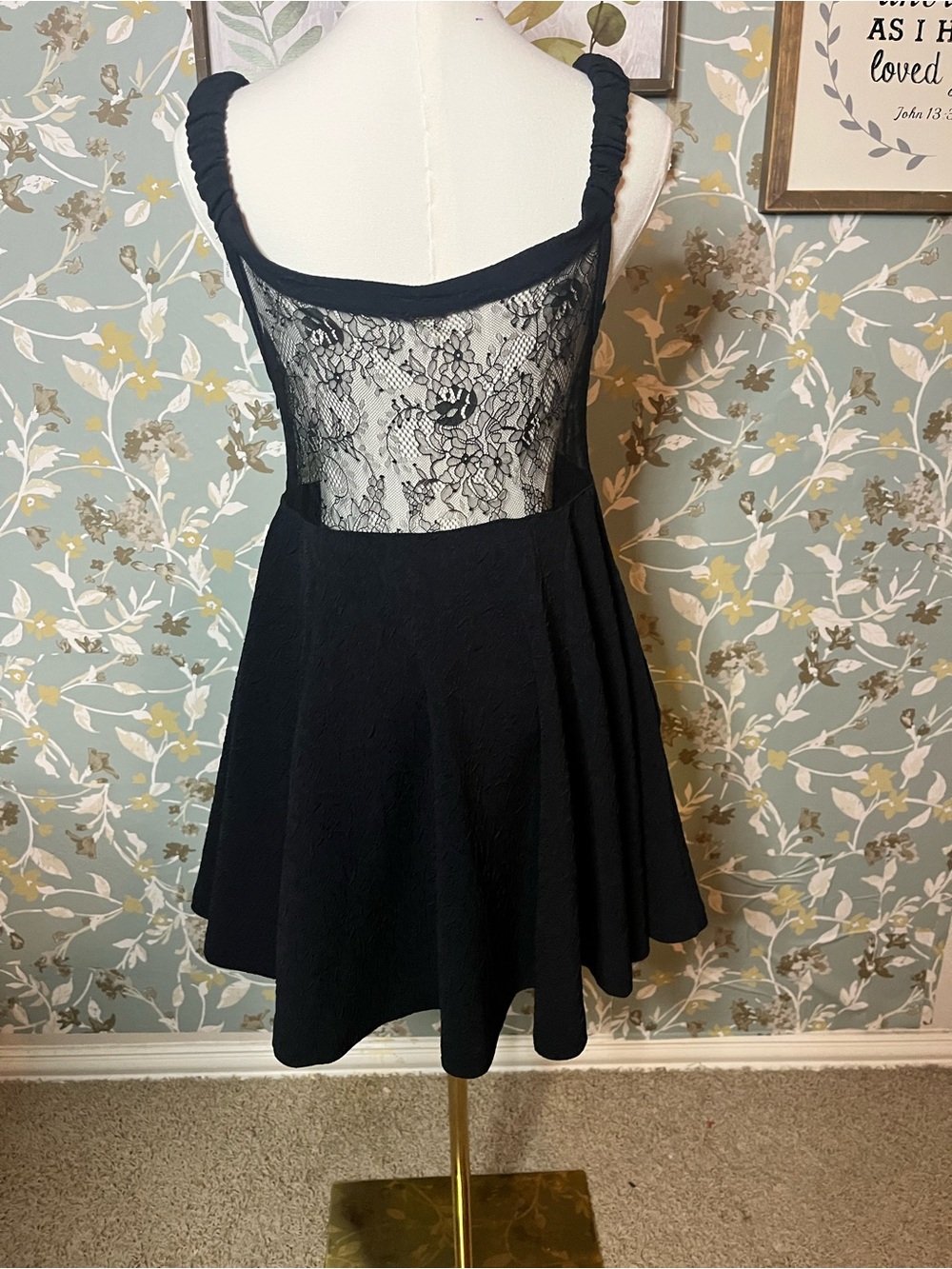 Free People Black Lace Insert Dress Size Medium - Picture 5 of 11